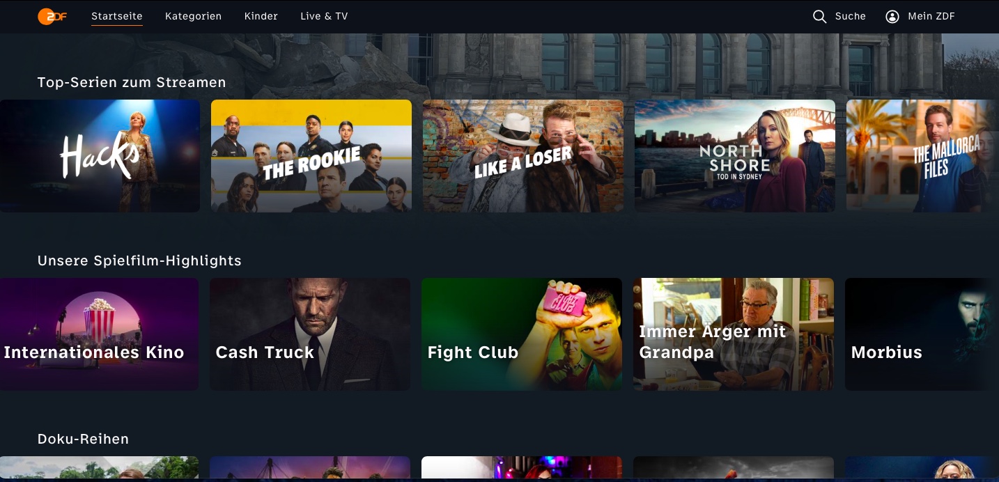 Streaming der Öffentlichen ZDF Mediathek